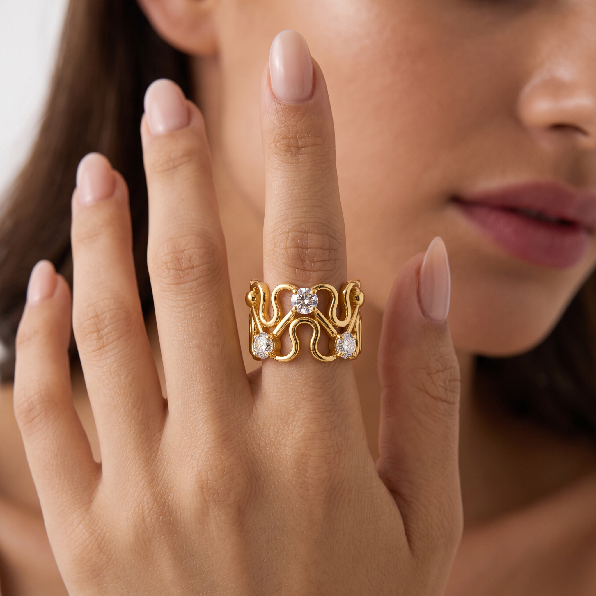 Lace Filigree Wide Band Ring