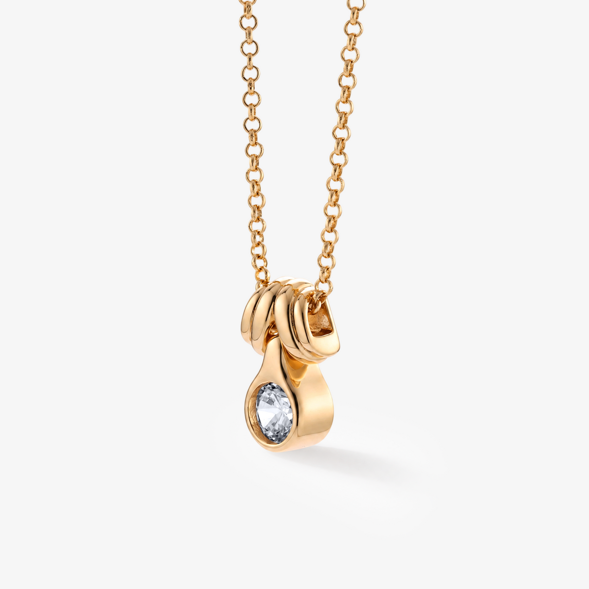 Moissanite Bezel Knot Pendant Necklace