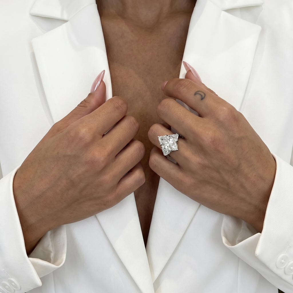 9ct Marquise Lab Diamond Trilogy Ring