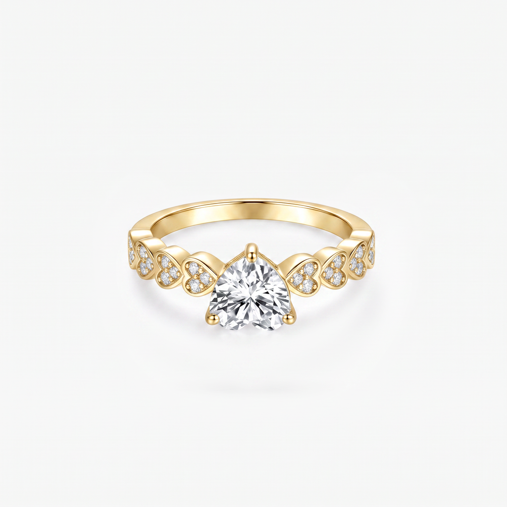 Heart Moissanite Pavé Heart Band Ring