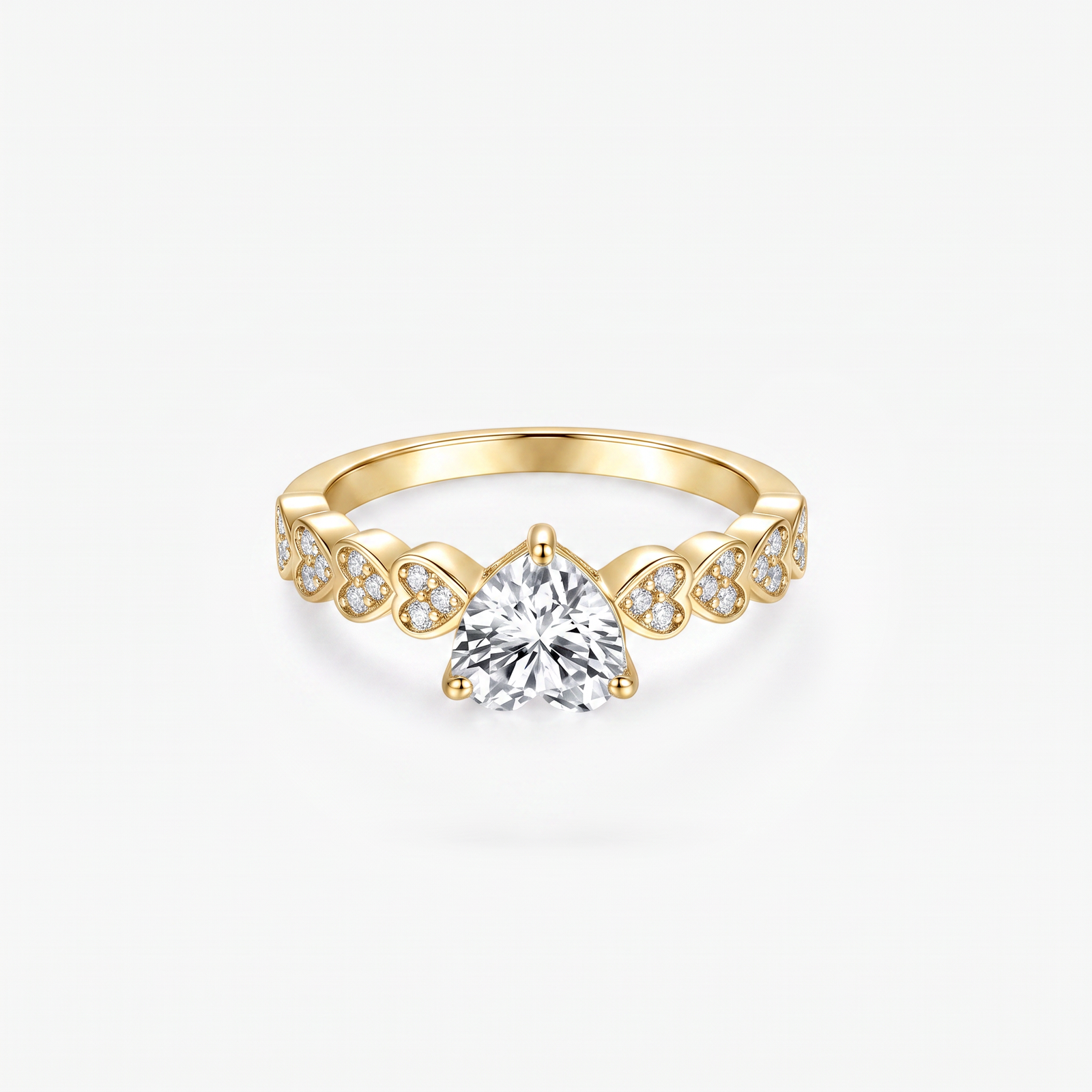 Heart Moissanite Pavé Heart Band Ring