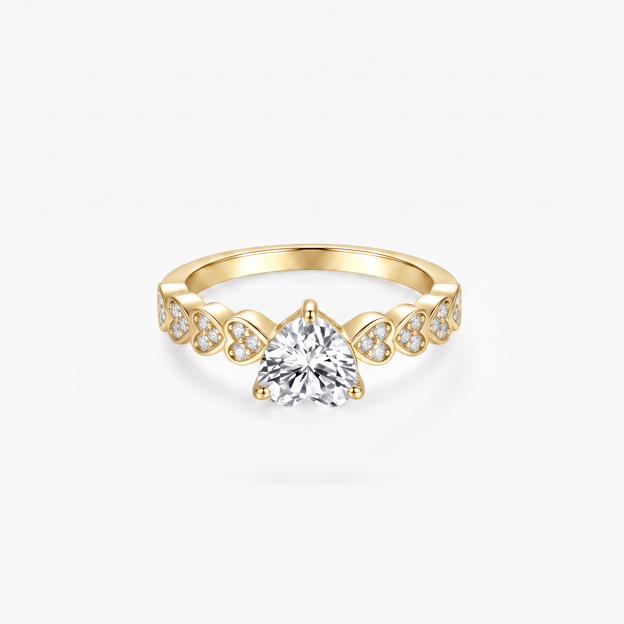 Heart Moissanite Pavé Heart Band Ring