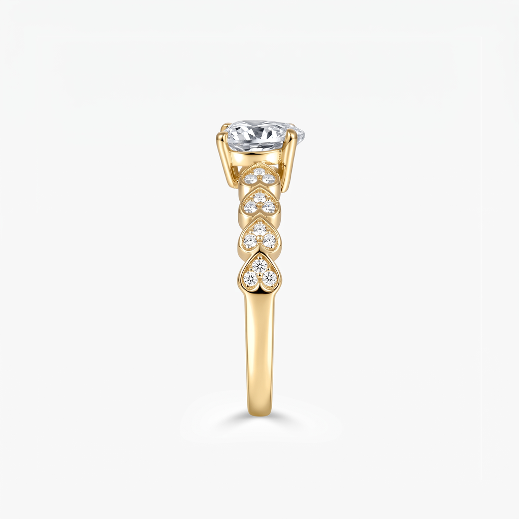 Heart Moissanite Pavé Heart Band Ring
