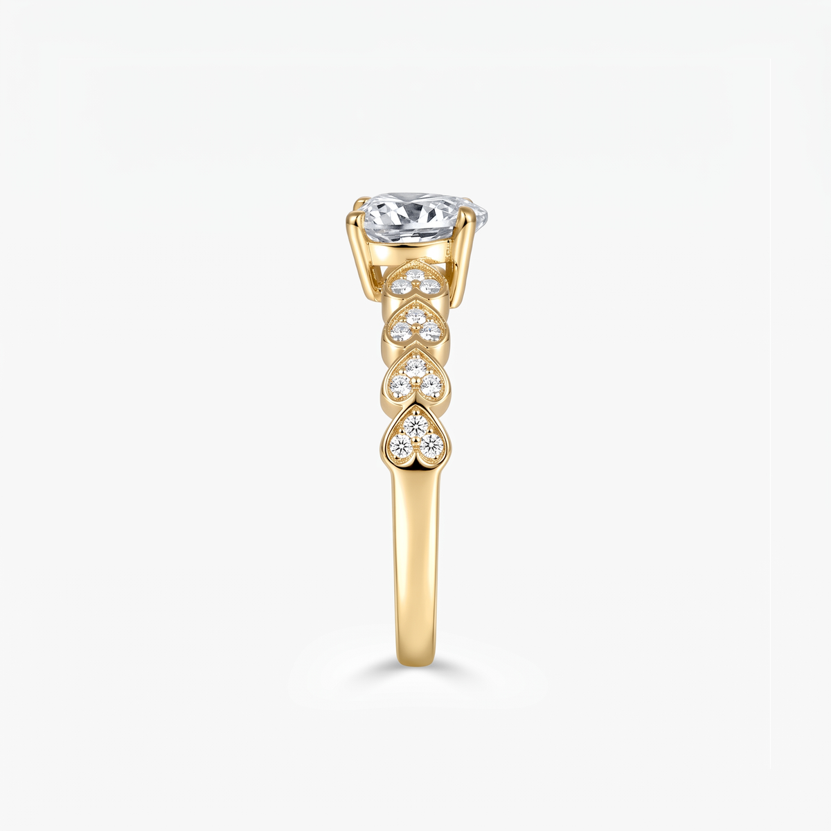 Heart Moissanite Pavé Heart Band Ring