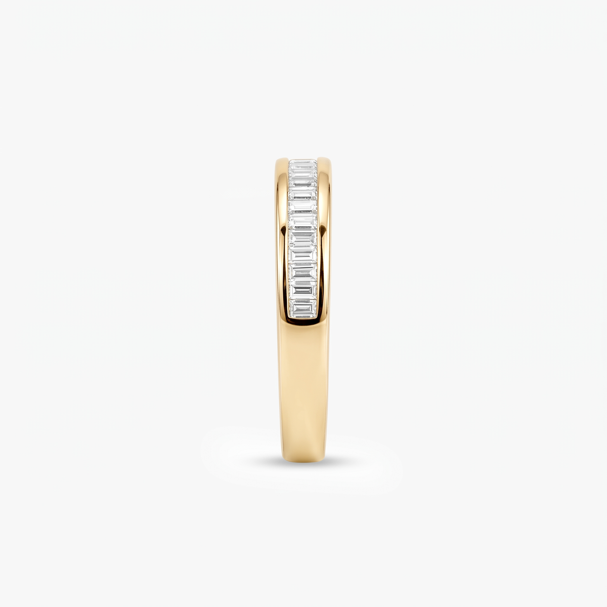 Emerald Moissanite Channel Half Eternity Band