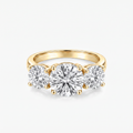 Round Moissanite Three Stone Ring