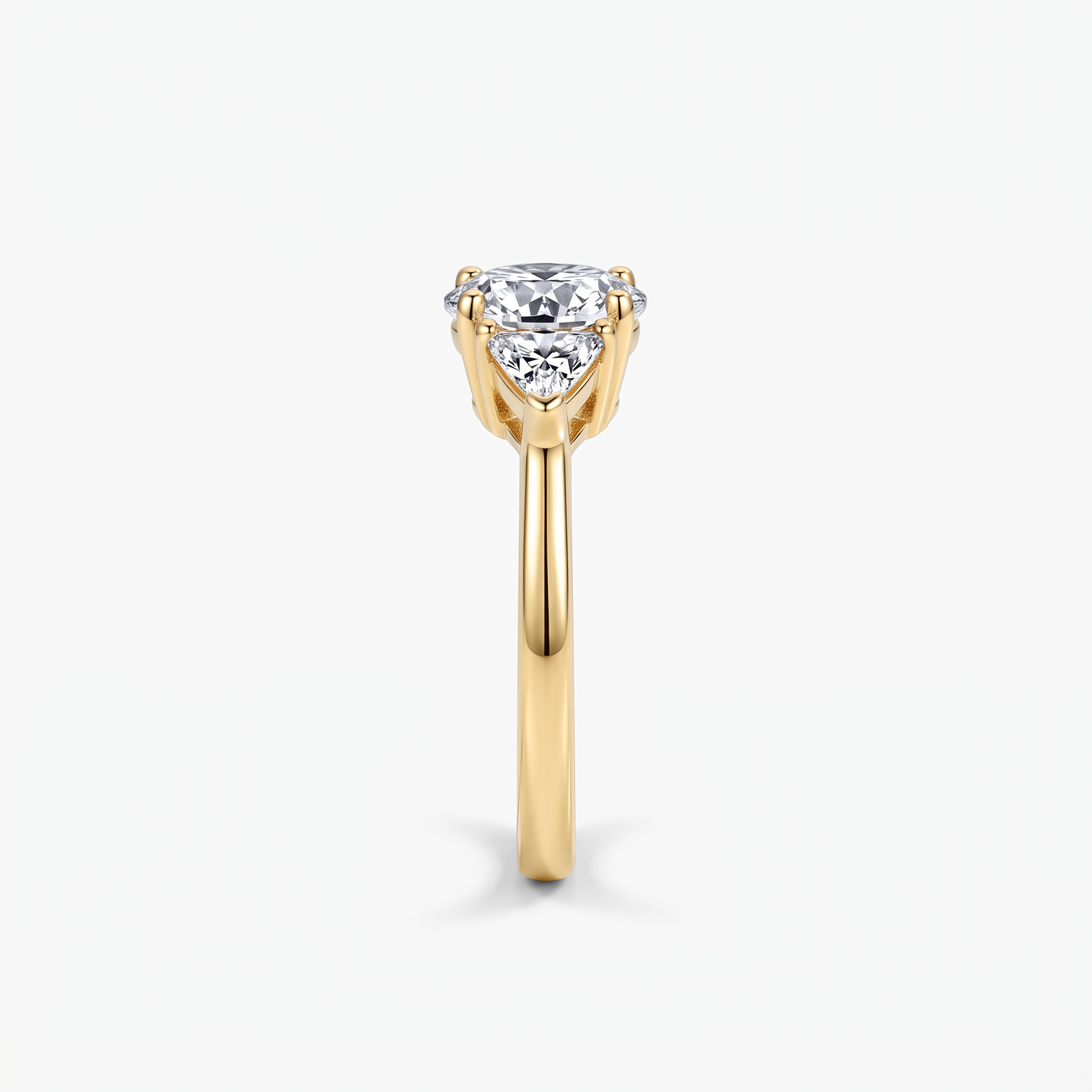 Round Moissanite Trillion Three Stone Ring