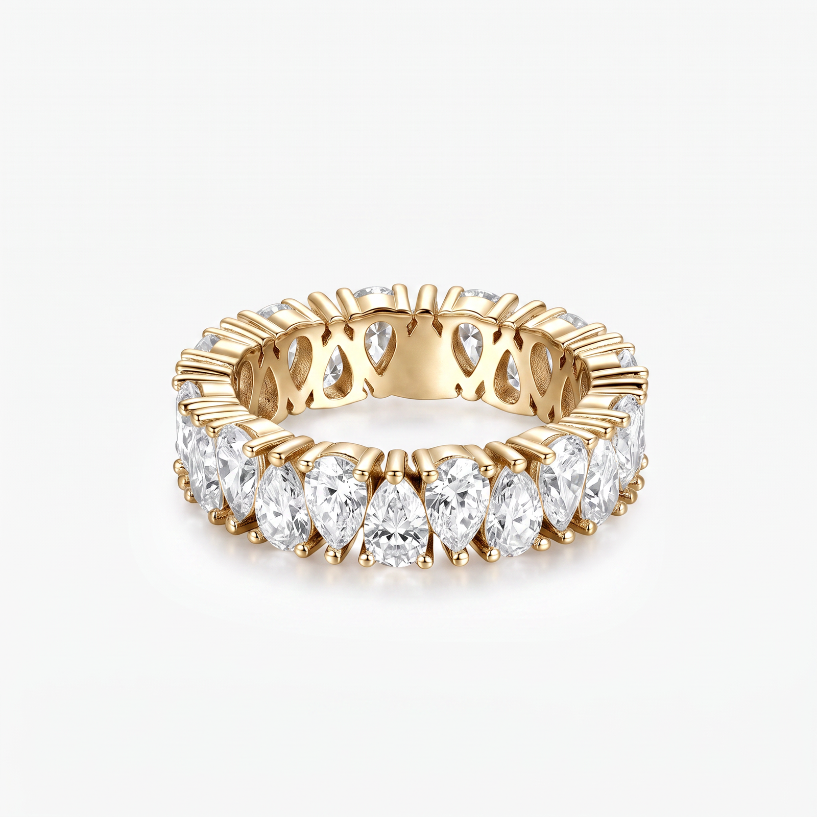 Pear Moissanite Full Eternity Band Ring
