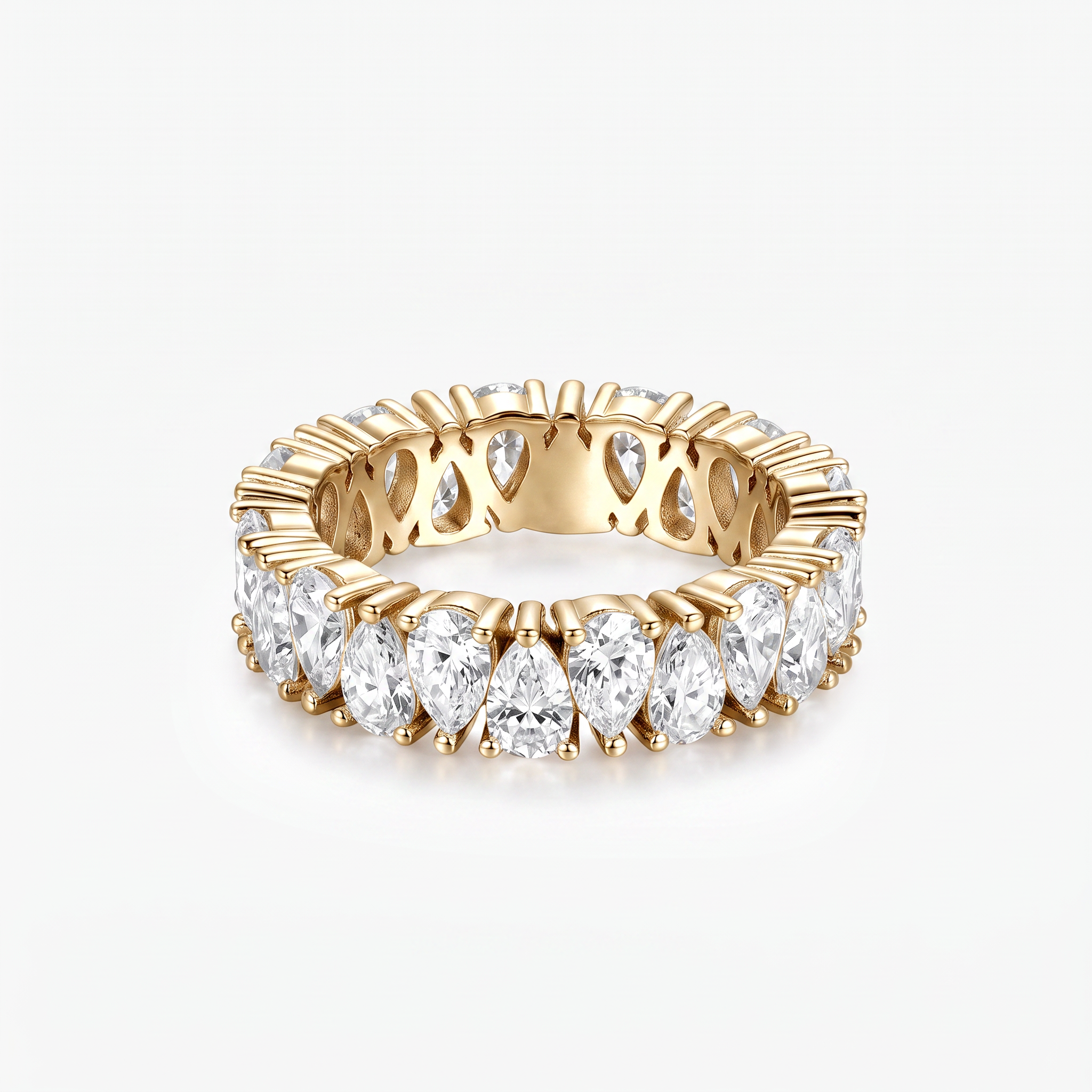 Pear Moissanite Full Eternity Band Ring