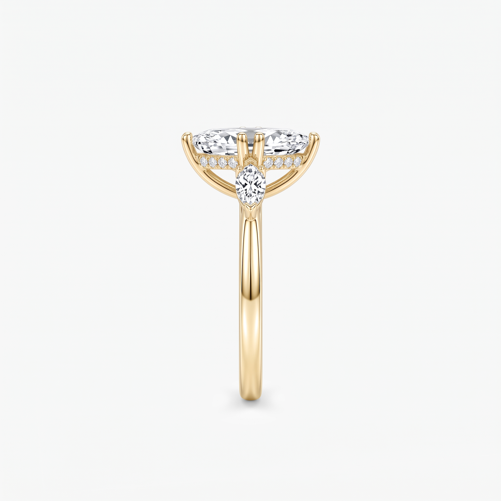 Marquise Moissanite Three Stone Ring