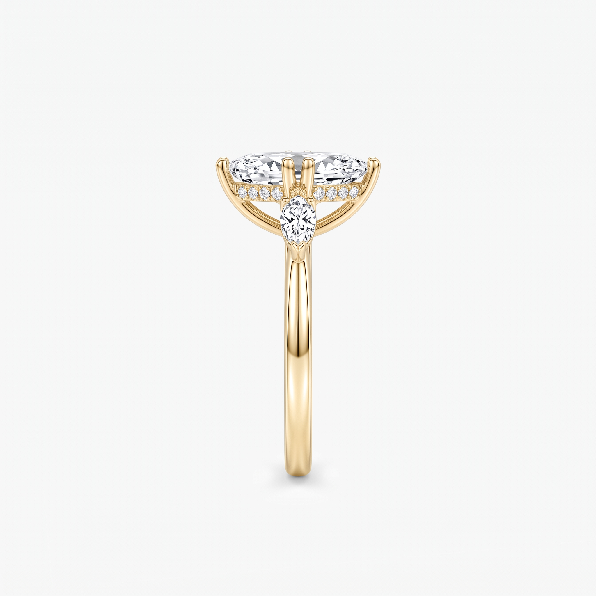 Marquise Moissanite Three Stone Ring