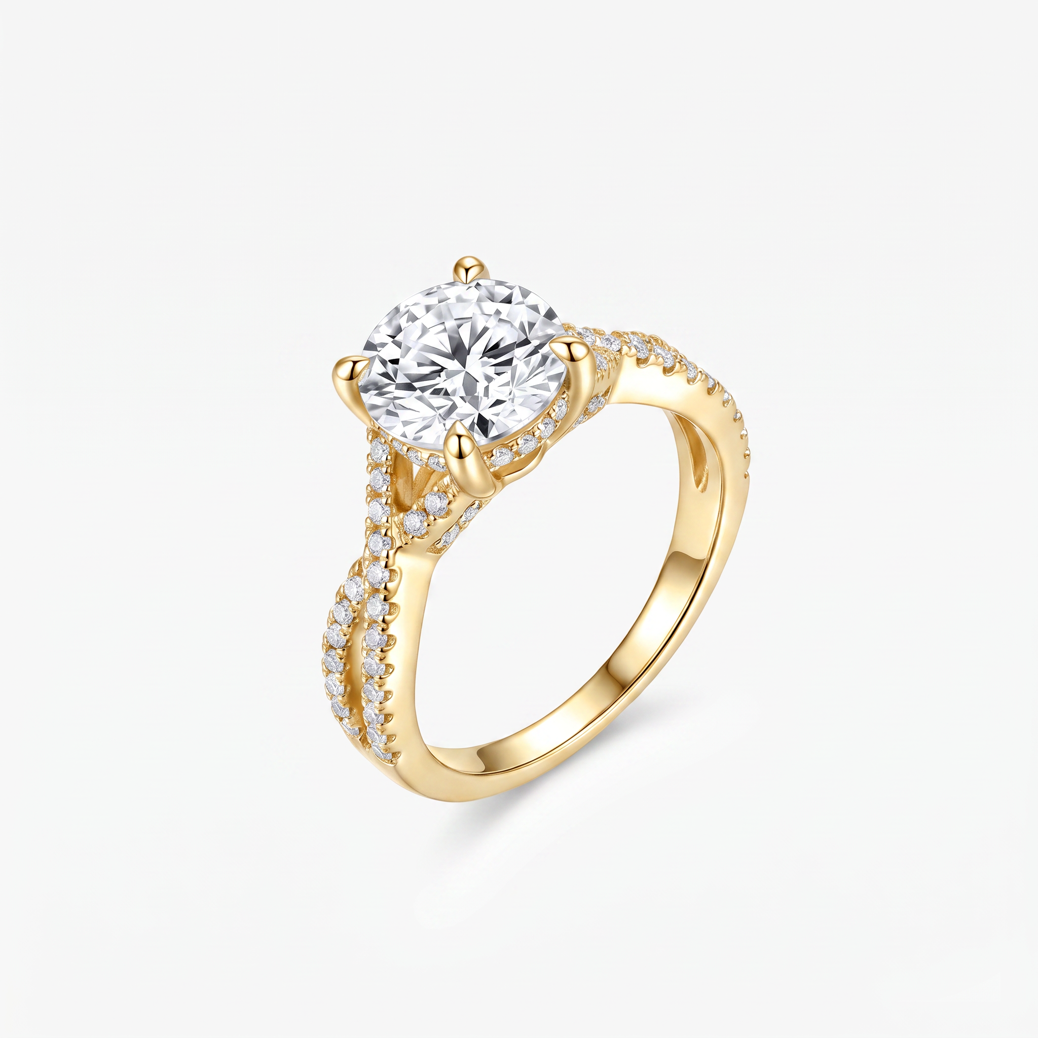 Round Moissanite Infinity Twist Ring