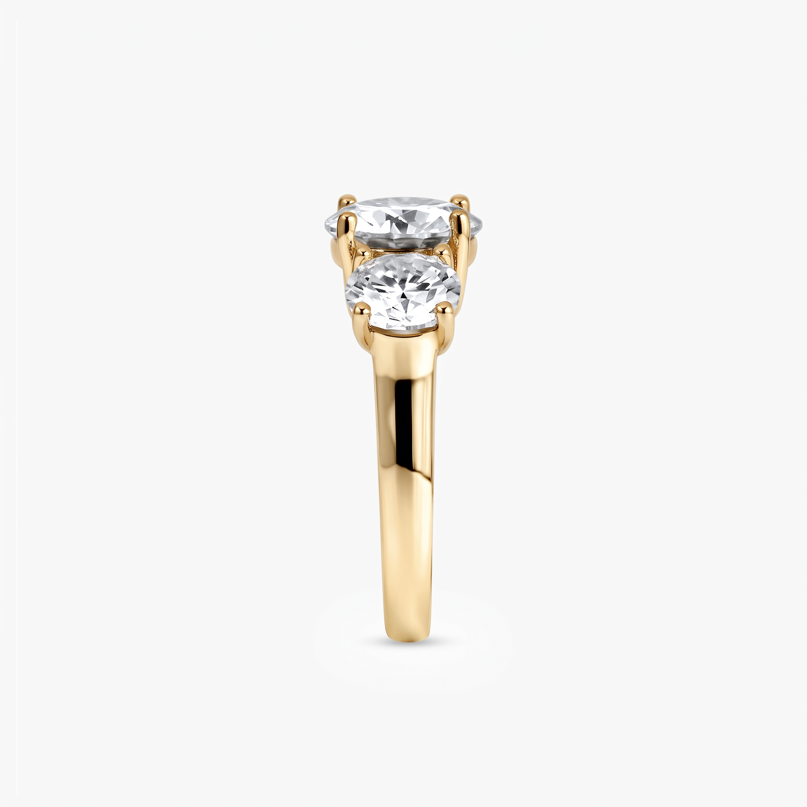 Round Moissanite Three Stone Ring