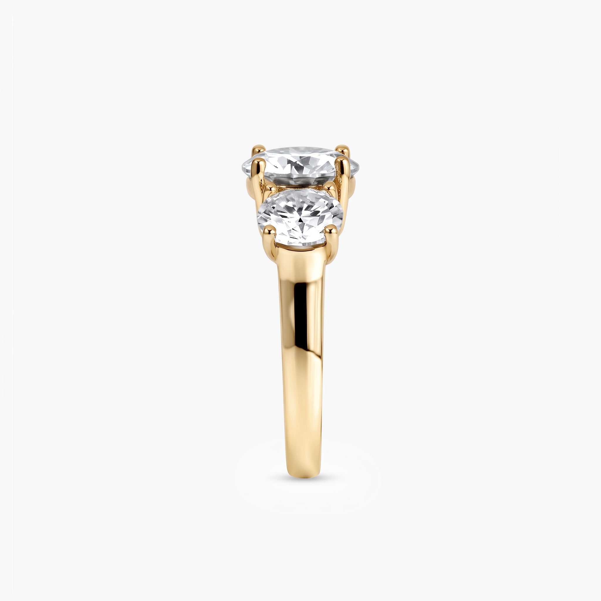 Round Moissanite Three Stone Ring