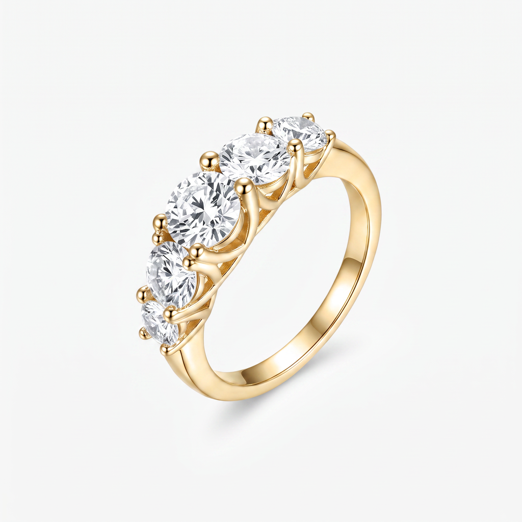 Five Stone Moissanite Band Ring