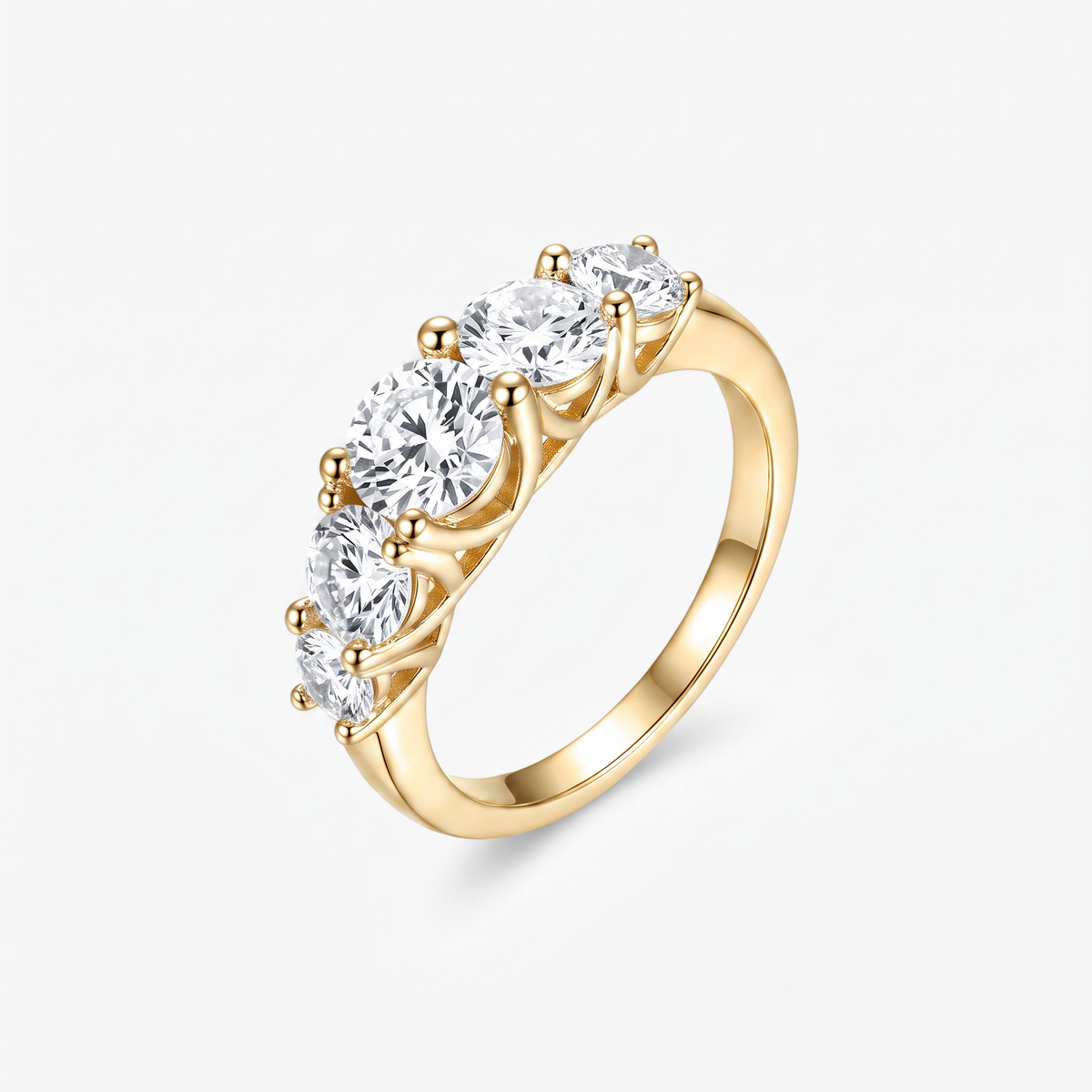 Five Stone Moissanite Band Ring
