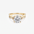 Round Moissanite Infinity Twist Ring
