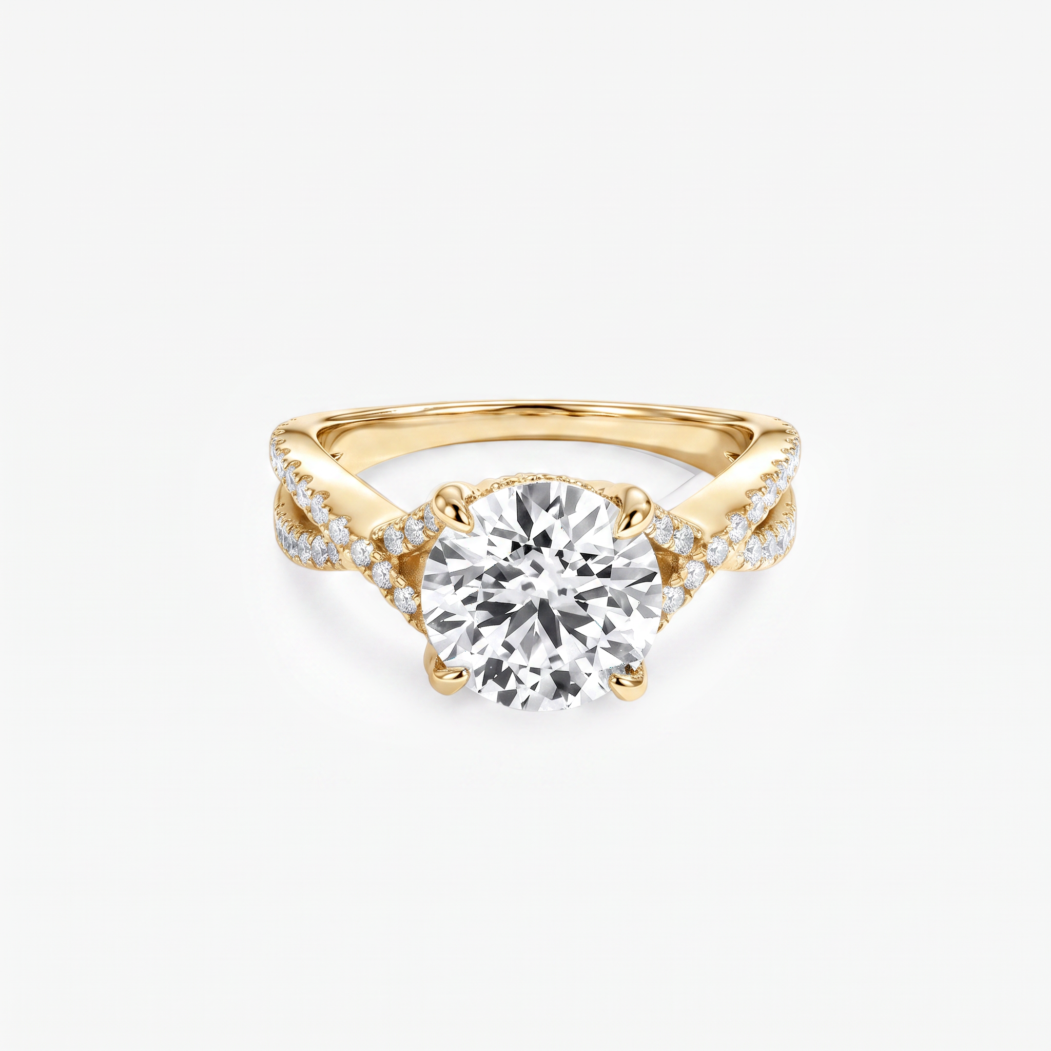 Round Moissanite Infinity Twist Ring