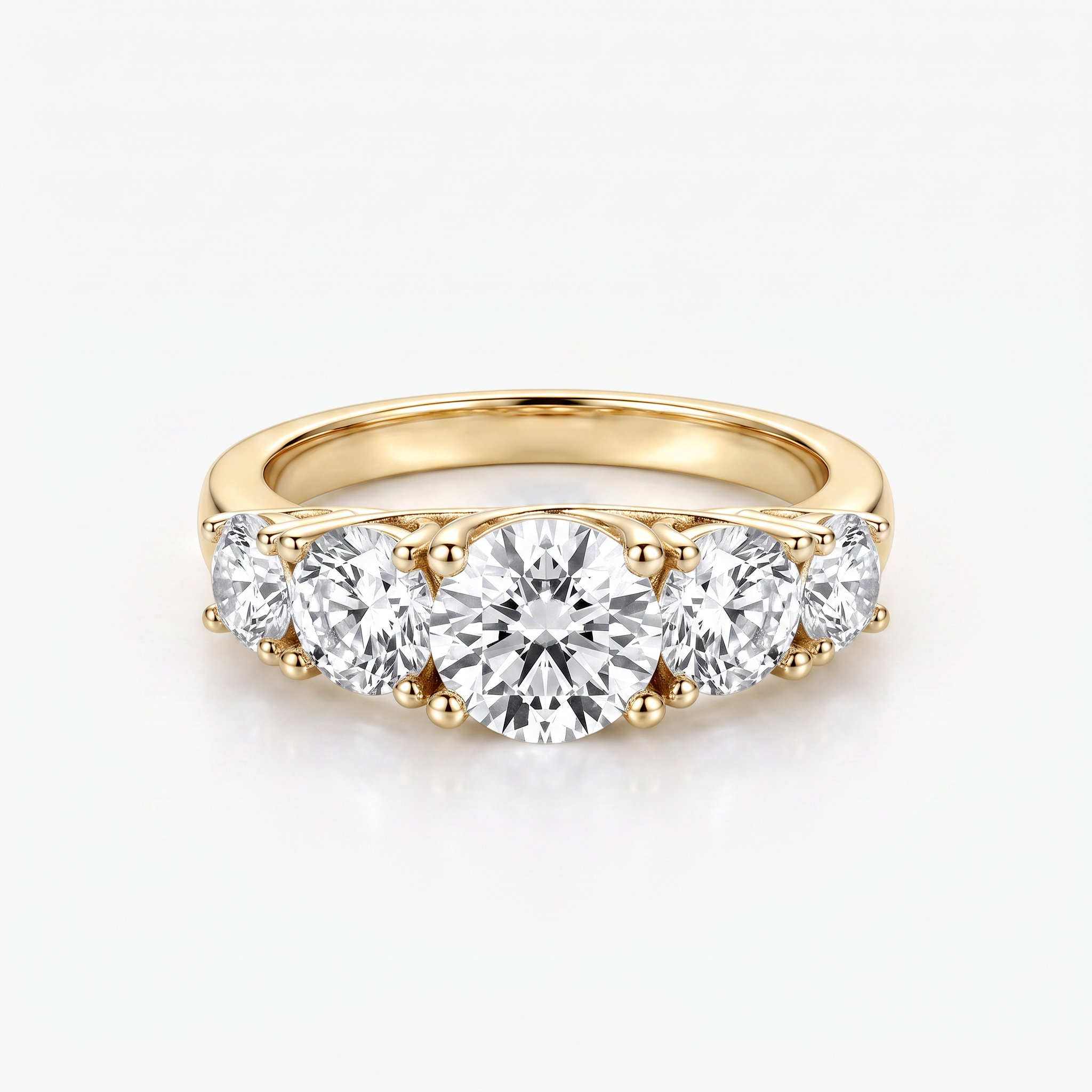 Five Stone Moissanite Band Ring