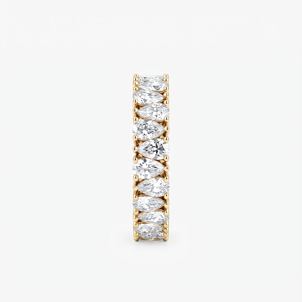 Pear Moissanite Full Eternity Band Ring