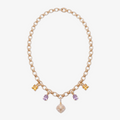 Multi-Charm Star Pavé Rolo Chain Necklace