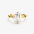 Emerald Cut Zirconia Solitaire Ring