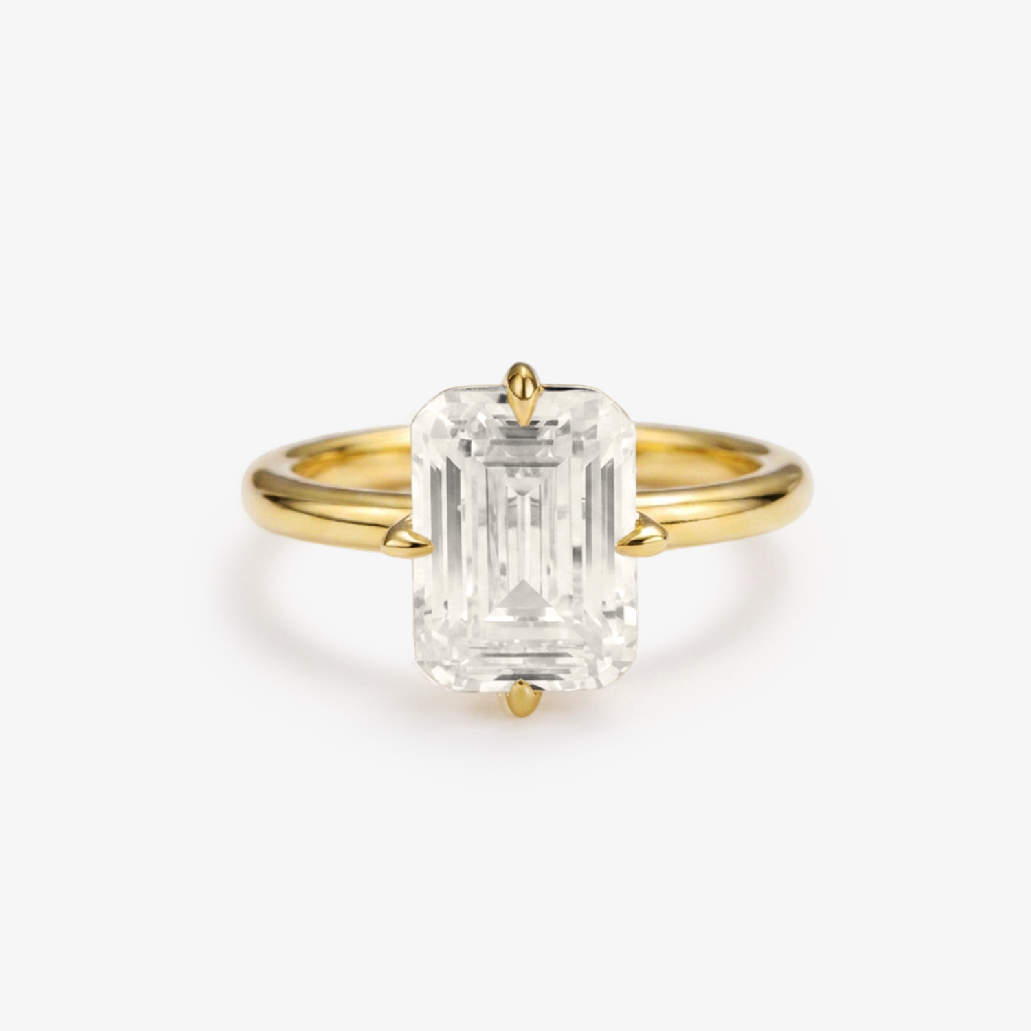 Emerald Cut Zirconia Solitaire Ring
