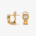 Moissanite Bezel Fan Earrings in 18K Yellow Gold