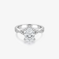 Pear Moissanite Split Shank Pavé Ring