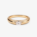 Dome Band Oval CZ Tension Set Ring