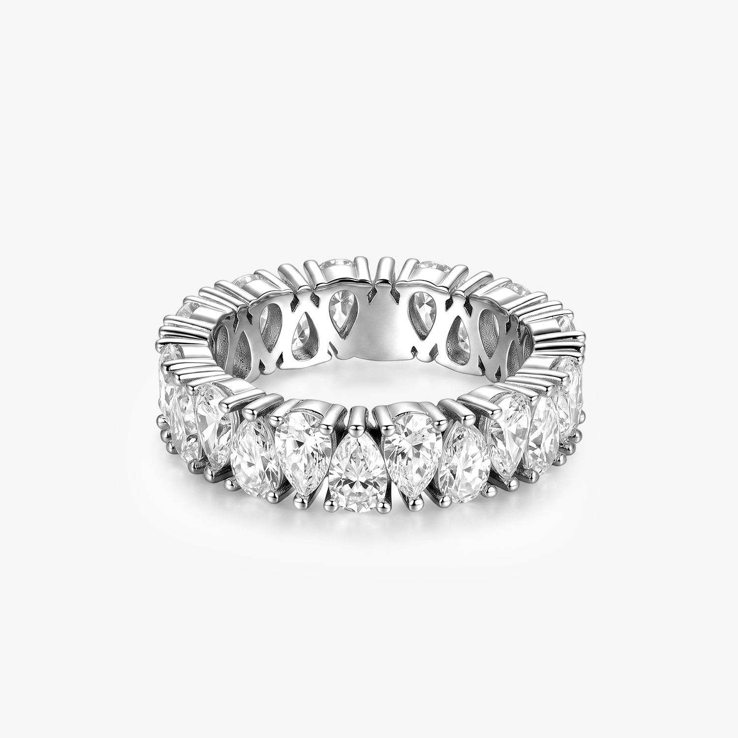 Pear Moissanite Full Eternity Band Ring