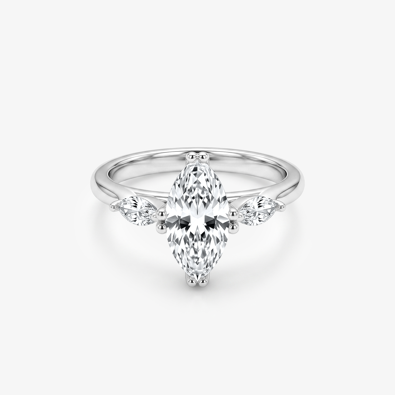 Marquise Moissanite Bridal Ring Set