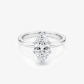 Marquise Moissanite Hidden Halo Solitaire Ring