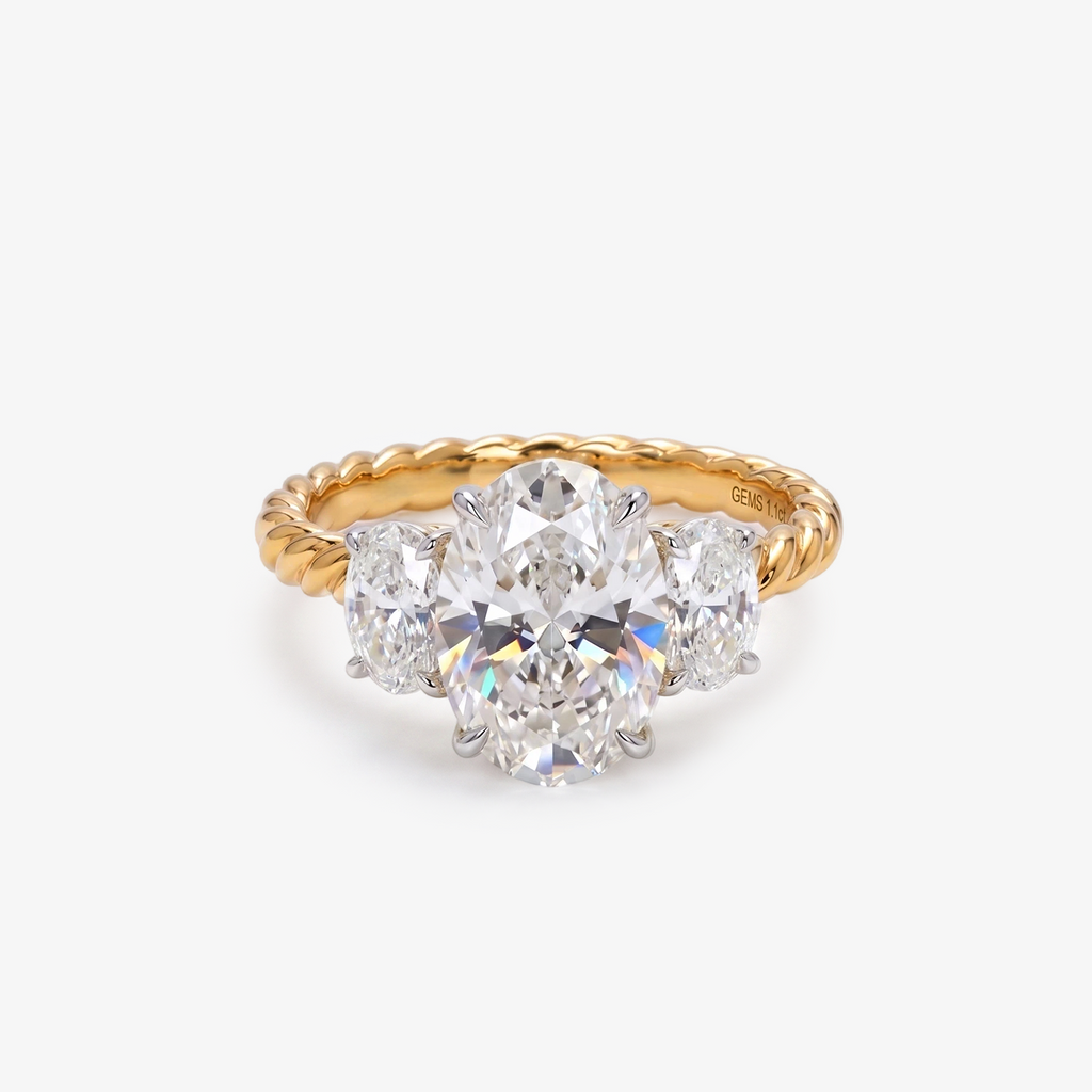 9ct Oval Lab Diamond Rope Ring