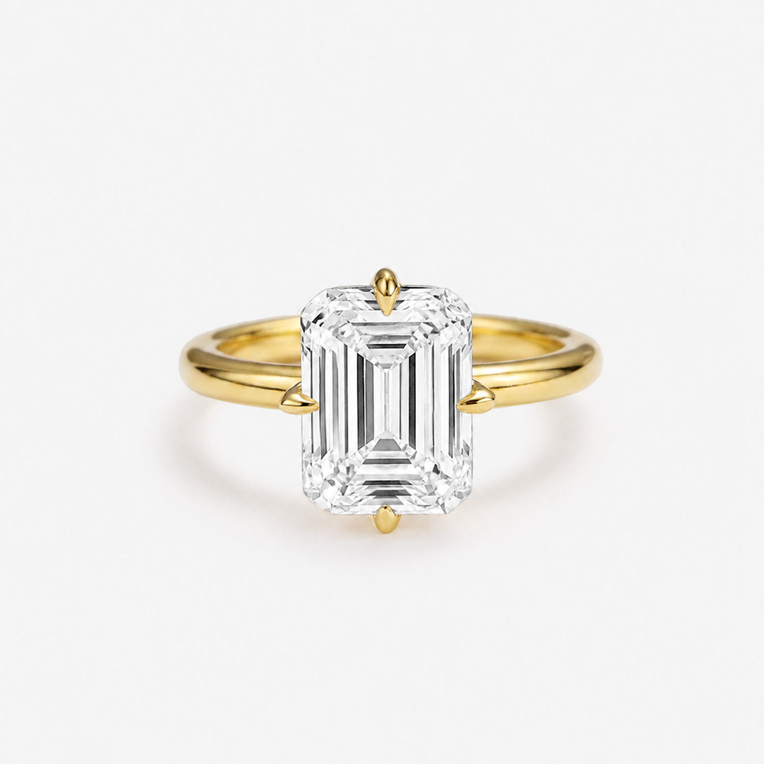 Emerald Cut Moissanite Solitaire Ring