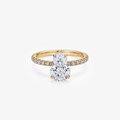 3ct Pear Lab Diamond Pavé Band Ring