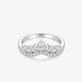 Round Moissanite Double Layer Crown Ring