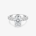Oval Moissanite Graduated Shoulder Ring
