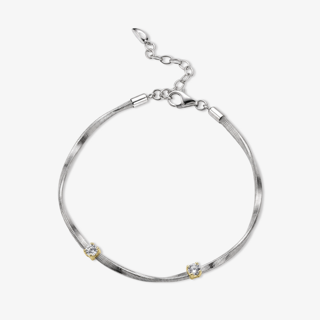 Moissanite Solitaire Snake Chain Bracelet