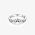 Round Moissanite Chevron Crown Band Ring