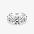Round Moissanite Three Stone Ring