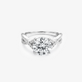 Round Moissanite Infinity Twist Pavé Ring