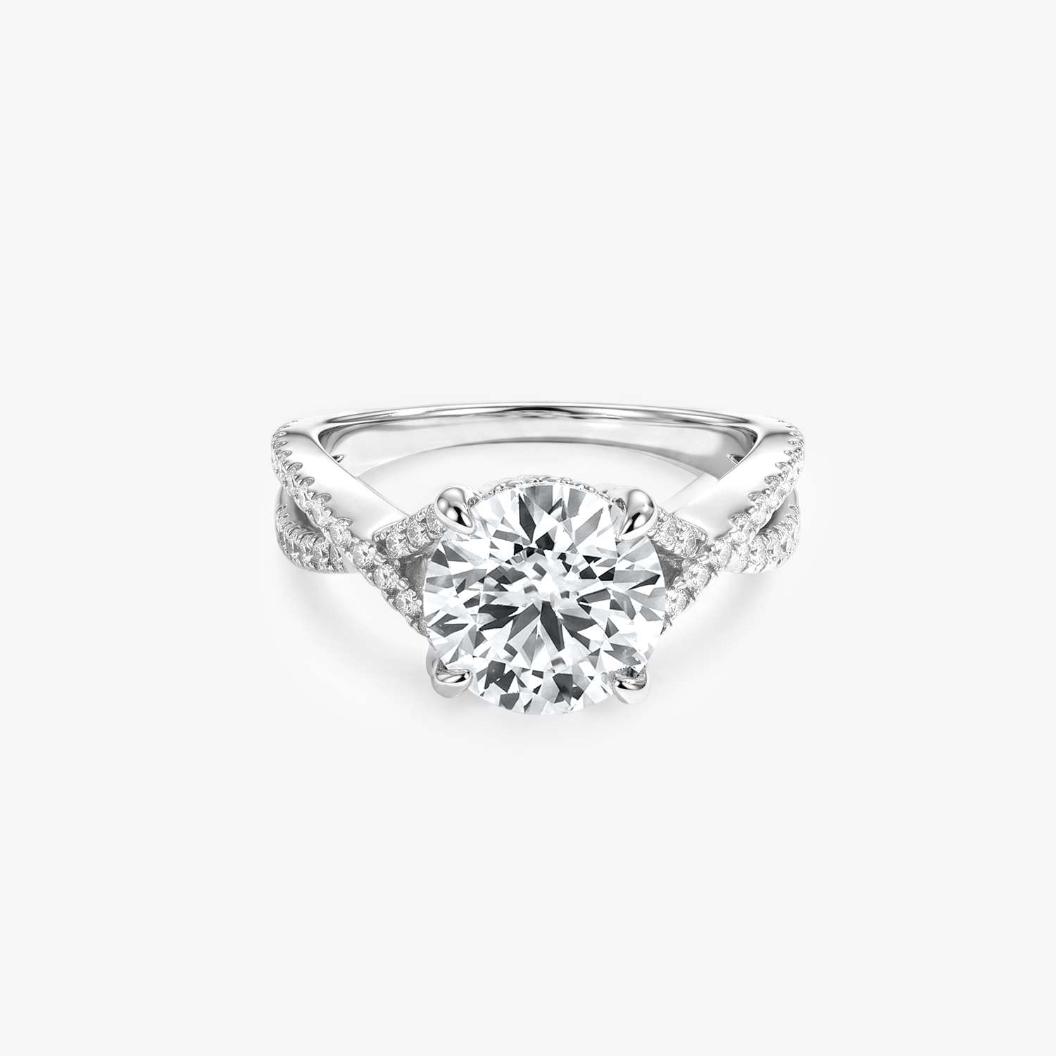 Round Moissanite Infinity Twist Ring