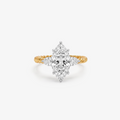 5ct Marquise Lab Diamond Star-Engraved Ring