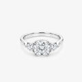 Cushion Moissanite Trillion Three Stone Ring