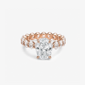 Rose Gold Oval Eternity Band Solitaire Ring