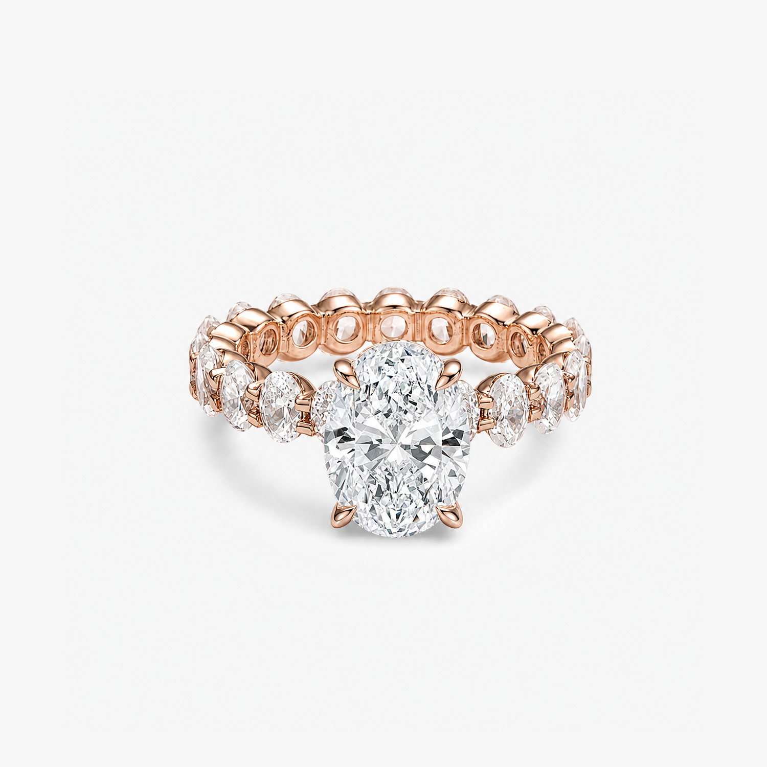 Oval Moissanite Eternity Band Ring