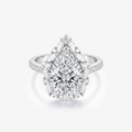 Pear Moissanite Marquise Halo Pavé Ring