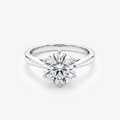 Round Moissanite Six Prong Solitaire Ring