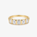 Emerald Moissanite Bezel Five Stone Band